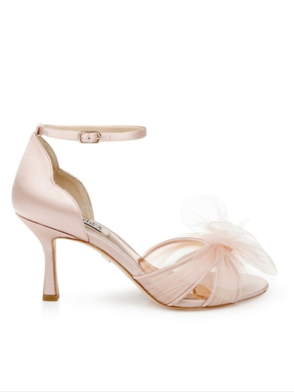 NWOB Badgley Mischka 'Terris' Heeled Tulle/ Bow/ Poof Sandal, Size 5.5
